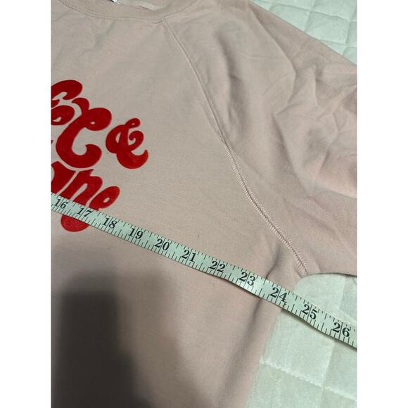 Wildfox "Coffee & Sunshine" Crewneck Lightweight Sweatshirt Large Blush Pink - Picture 6 of 6